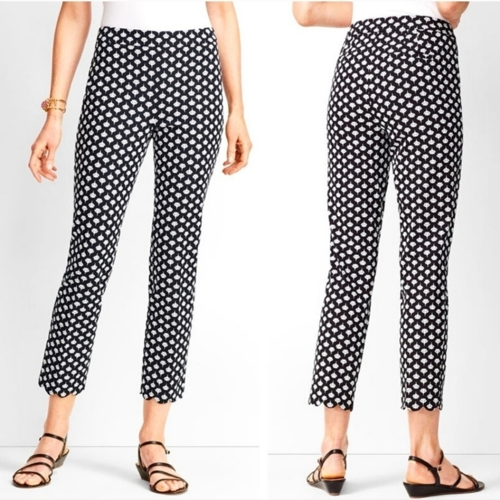 Talbots Chatham Crop Pants With Shell Print